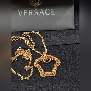 New Versace Gold Pendant Necklace